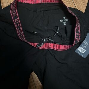 Med Couture Black Top with Pink Logo Accent